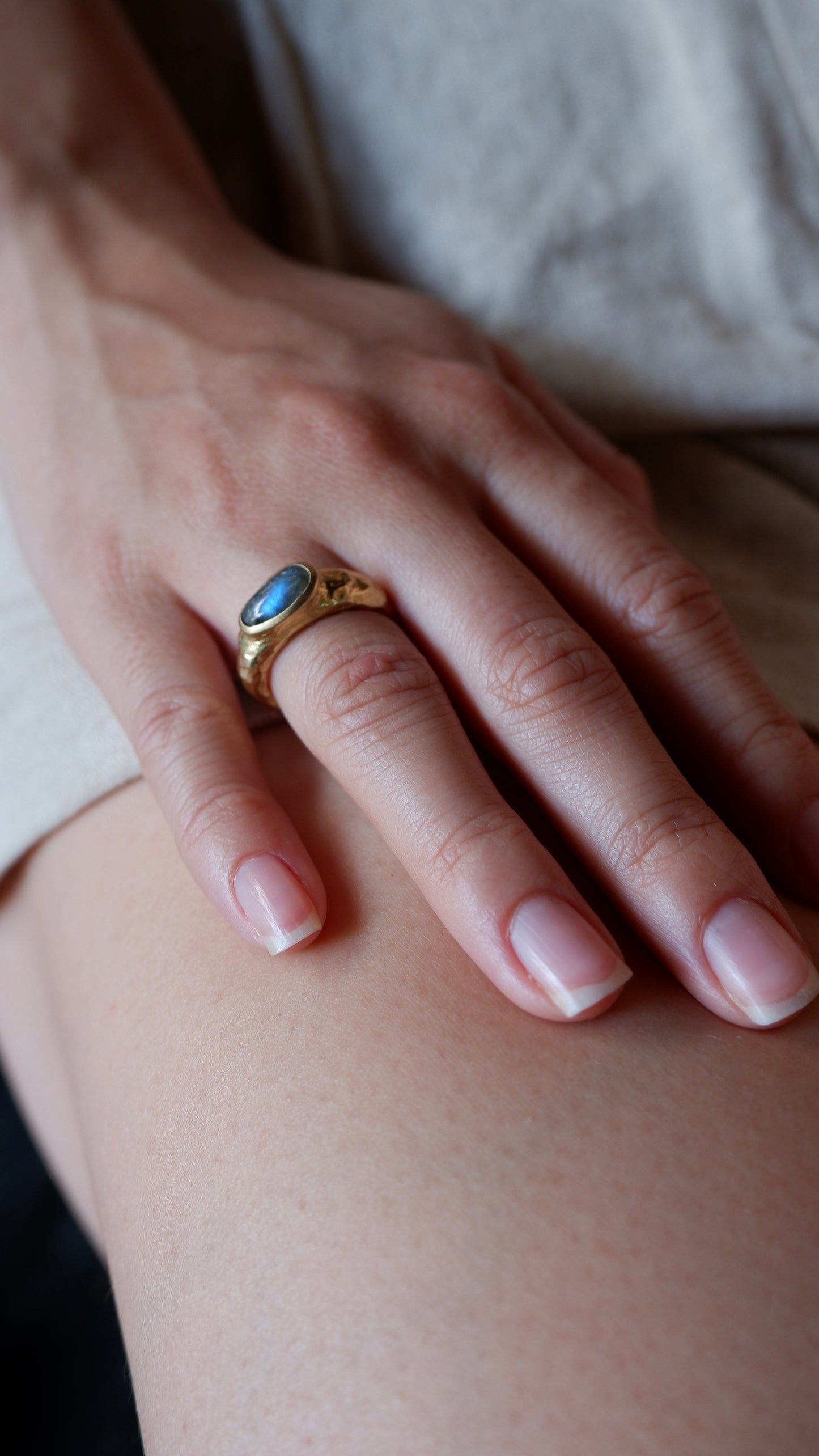 JARA Gold plate 925 with Labradorite stone