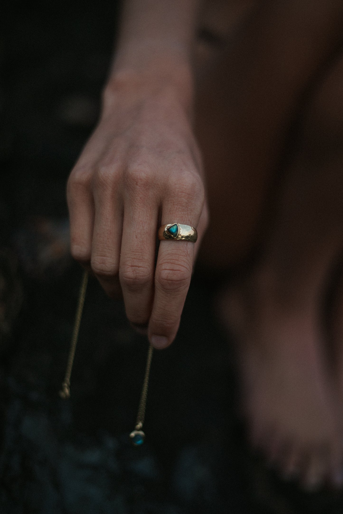 Miri gold with labradorite stone